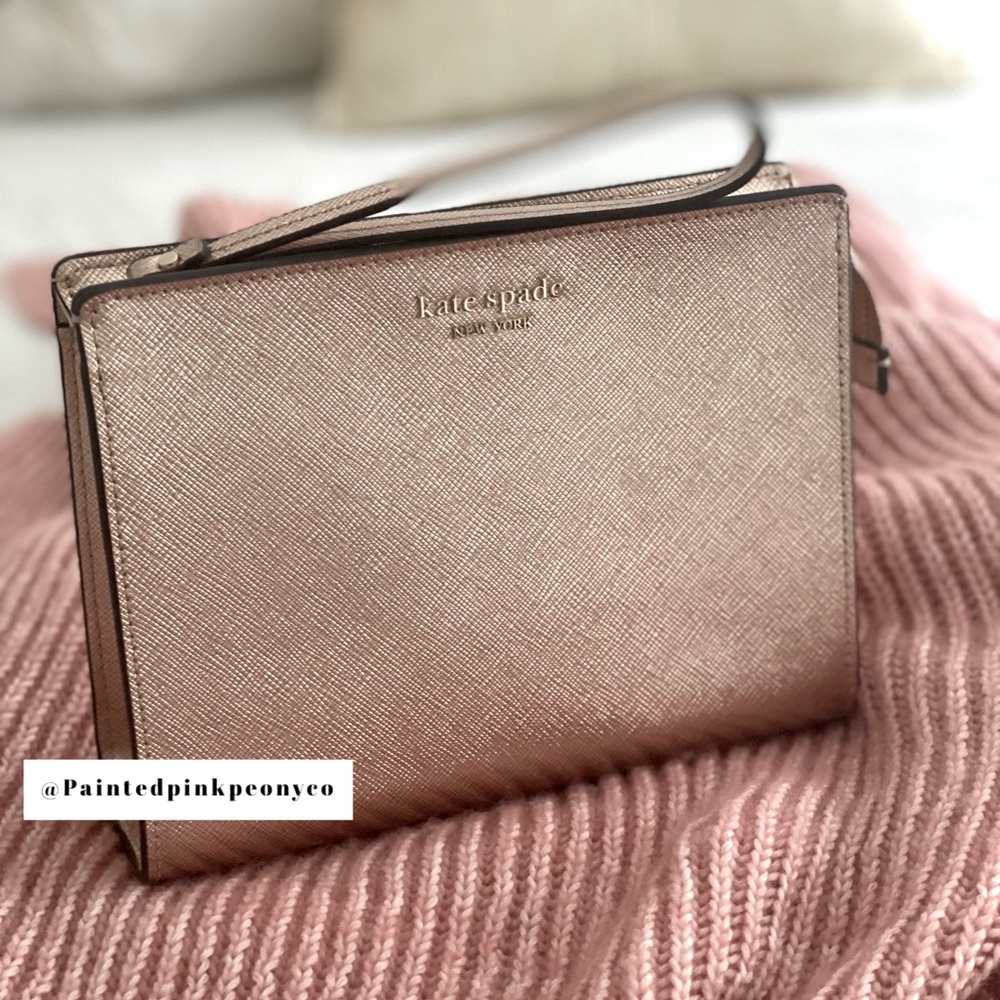 KATE SPADE | Metallic Pink Purse Wristlet